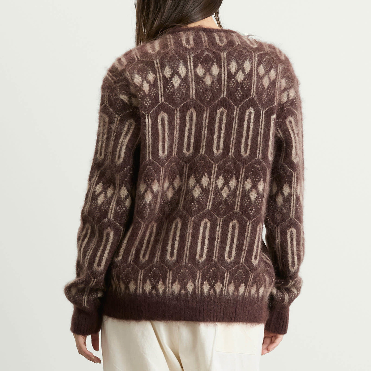 Needles Women's Mohair Cardigan in Burgundy