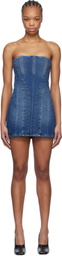 Mônot Blue Bustier Denim Minidress