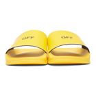 Off-White Yellow Logo Pool Slides