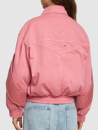 BLUMARINE - Cotton Denim Cargo Bomber Jacket