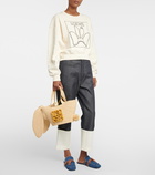 Loewe - Bunny Basket Small raffia tote bag