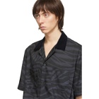 Sacai Black and Grey Zebra Short Sleeve Shirt