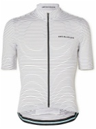 Café du Cycliste - Francine Striped Mesh-Panelled Cycling Jersey - White