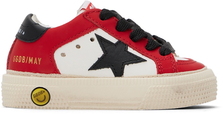 Photo: Golden Goose Baby Red & White May Sneakers