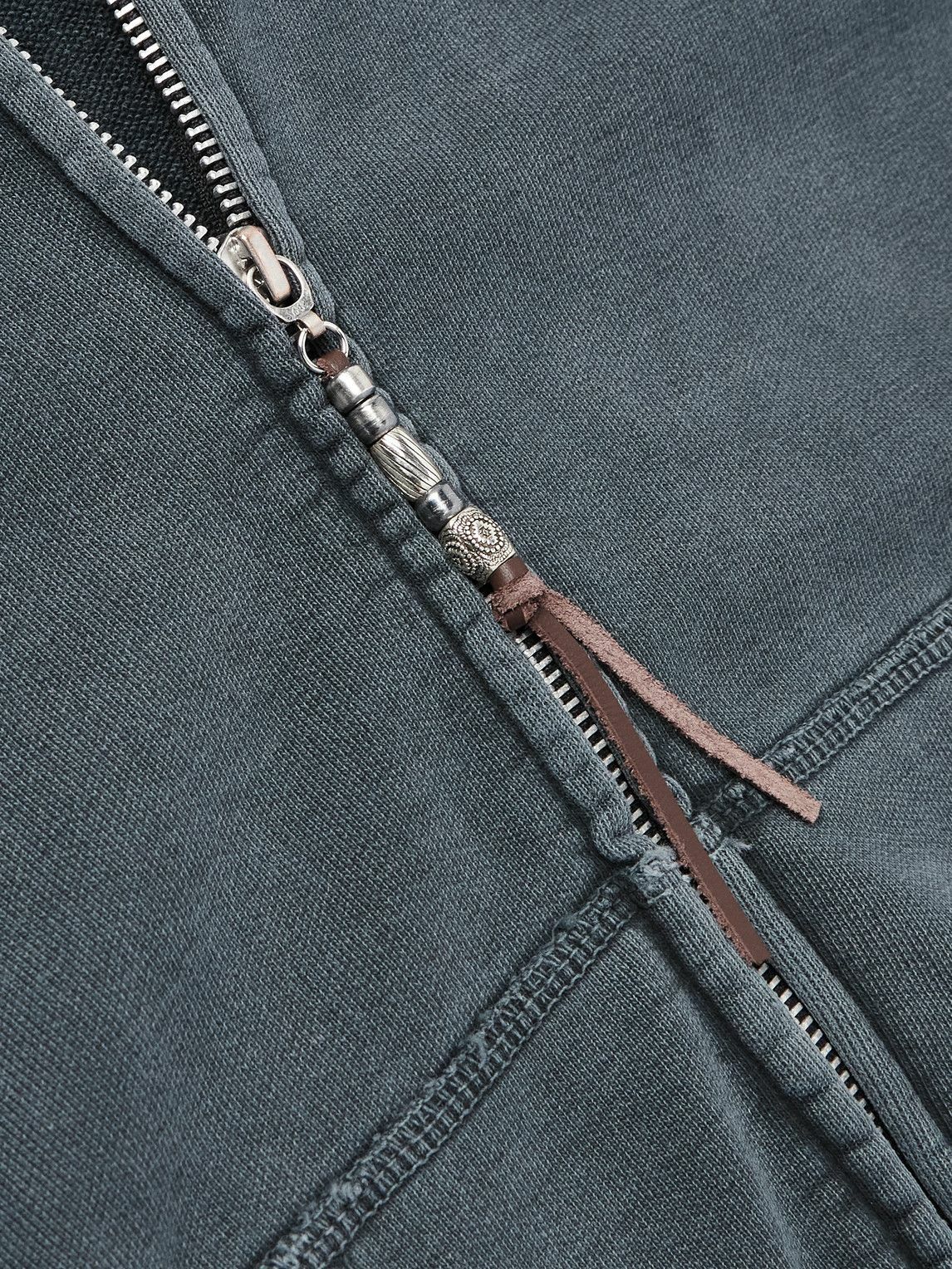 Remi Relief - Distressed Cotton-Jersey Zip-Up Hoodie - Black Remi