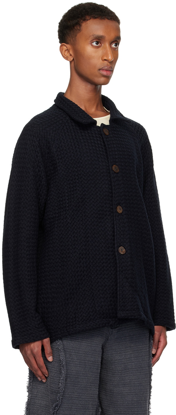 Isa Boulder SSENSE Exclusive Black Chevron Spread Stitch Shirt