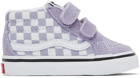 Vans Baby Purple & White Checkerboard Sk8-Mid Reissue V Sneakers