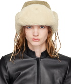 OPEN YY Tan Braided Faux-Shearling Trapper Hat