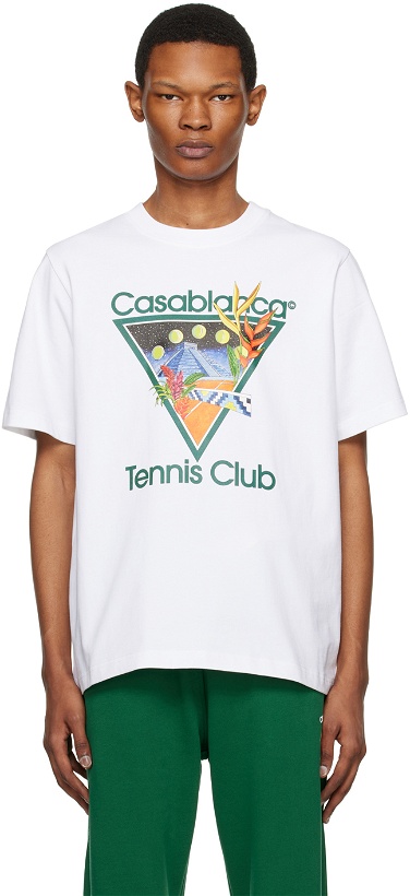 Photo: Casablanca White 'Tennis Club Icon' T-Shirt