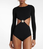 Valentino Embellished cut-out bodysuit