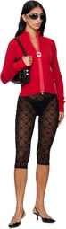 Marine Serre Black Moonogram Mesh Flock Capri Leggings