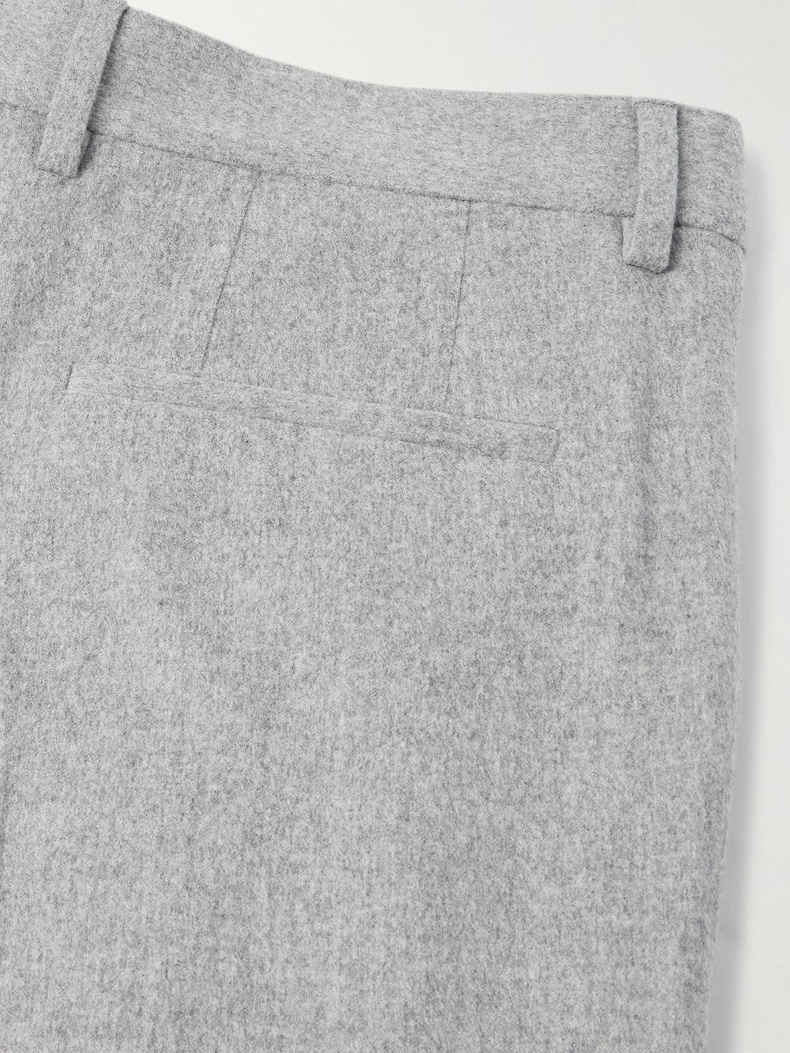 Brunello Cucinelli - Straight-Leg Pleated Cotton and Cashmere-Blend Suit Trousers - Gray