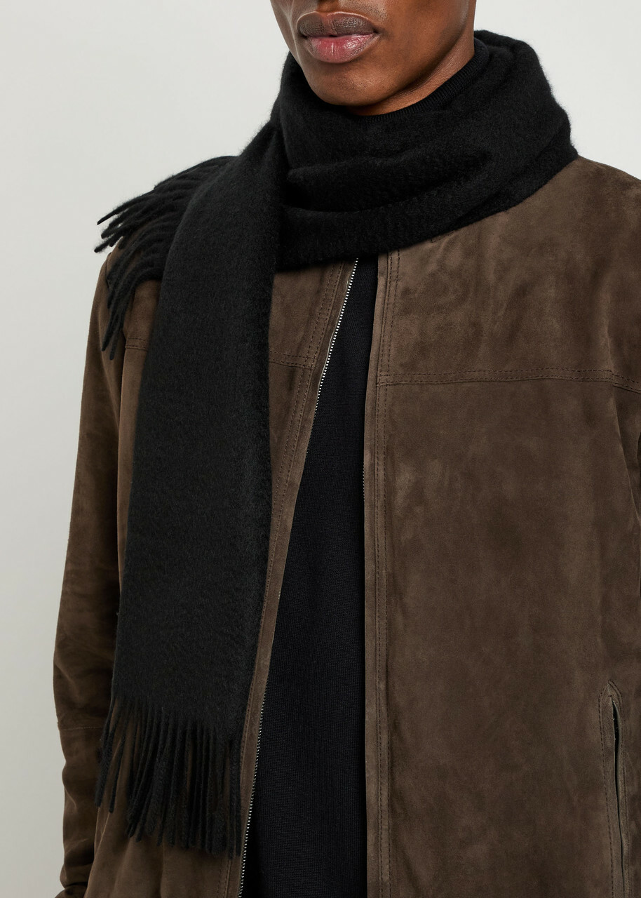 Paul Smith Logo Fringed Cashmere Scarf - Black - One Size