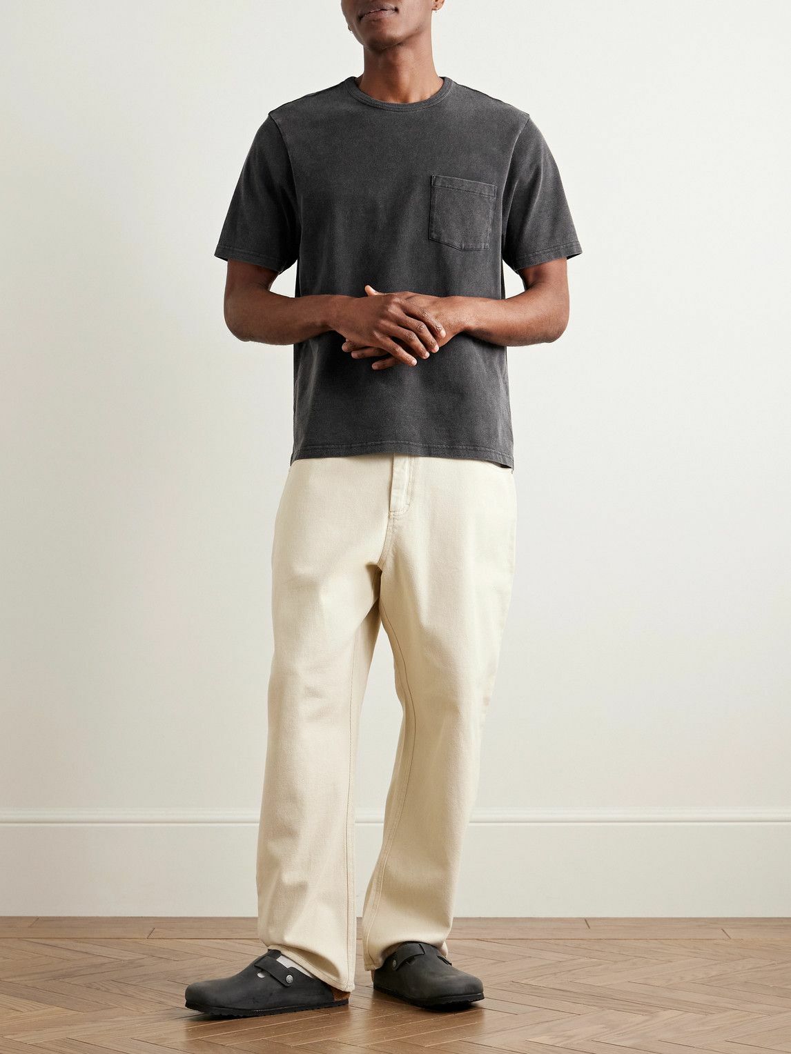 Corridor - Garment-Dyed Cotton-Jersey T-Shirt - Black