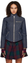 paria /FARZANEH Blue Zip-Up Denim Jacket