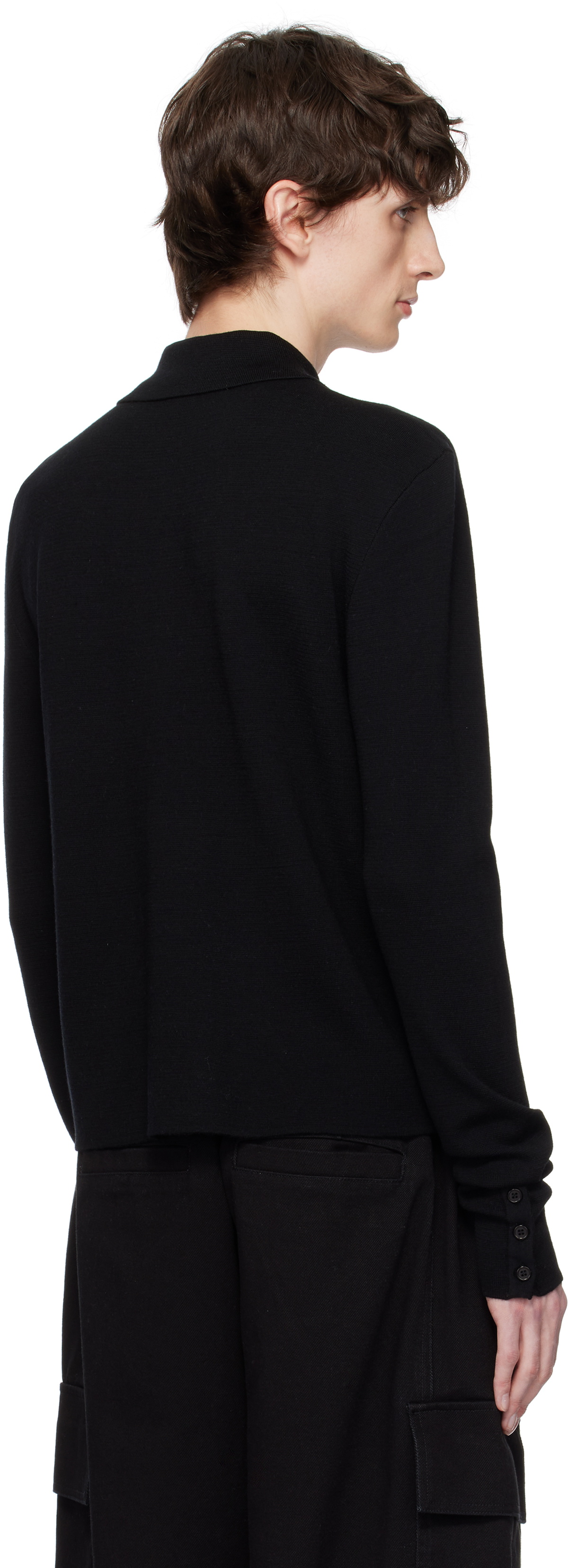 SPENCER BADU Black Knitted Uniform Polo