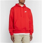 Nike - Sportswear Club Logo-Embroidered Cotton-Blend Jersey Hoodie - Red