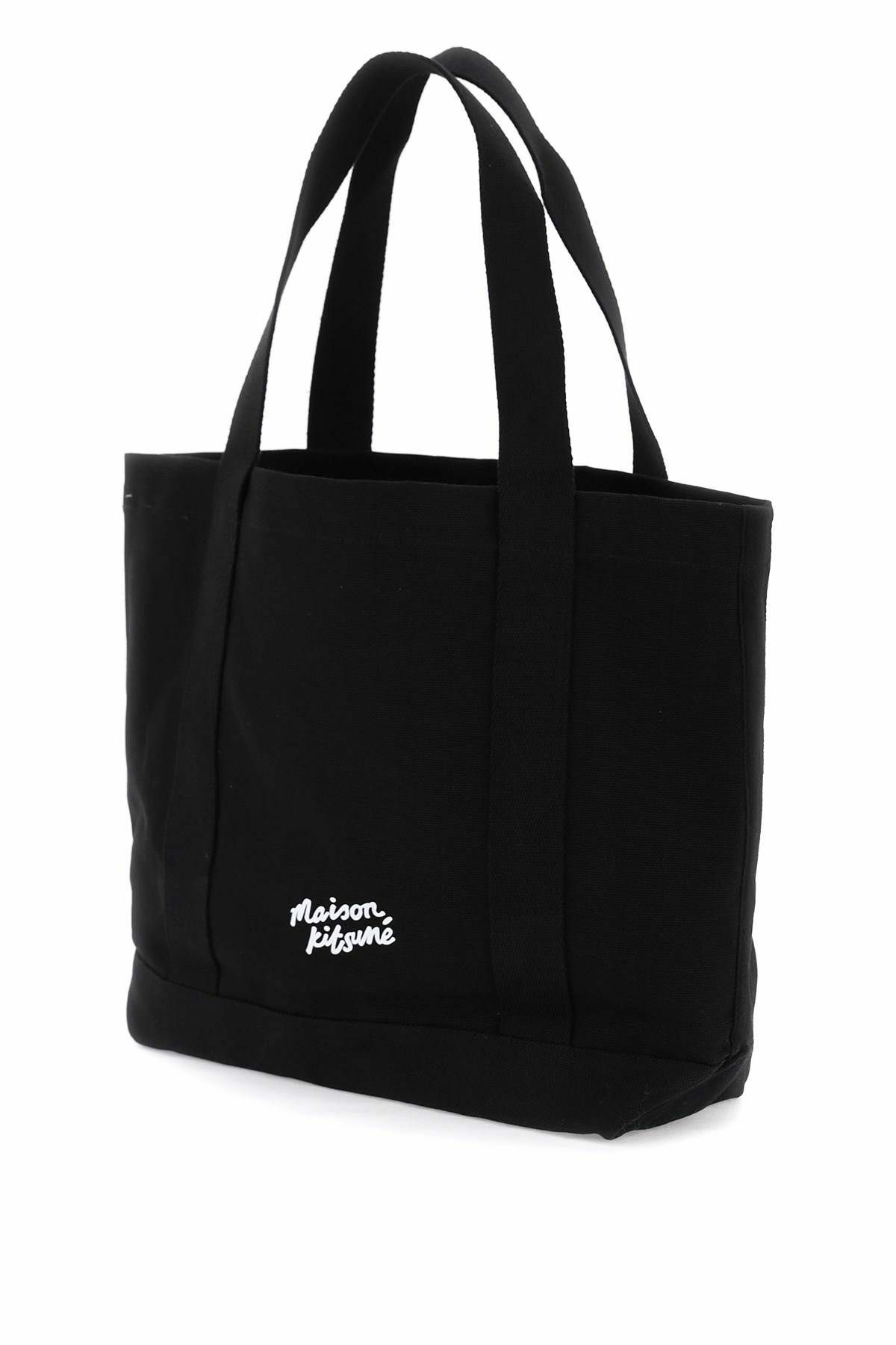 MAISON KITSUNE fox head tote bag Black Maison Kitsune