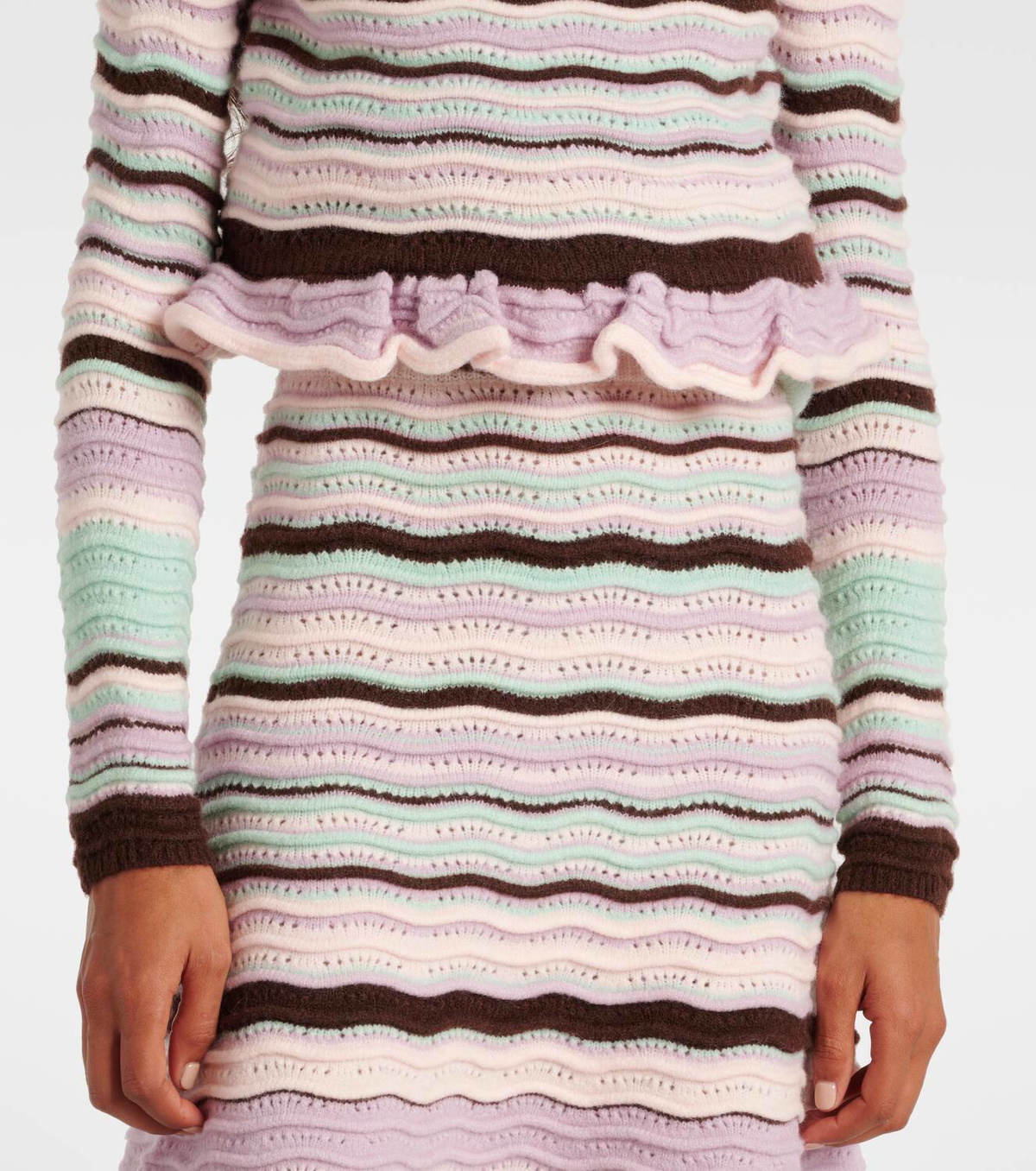 Susan Fang Striped midi skirt