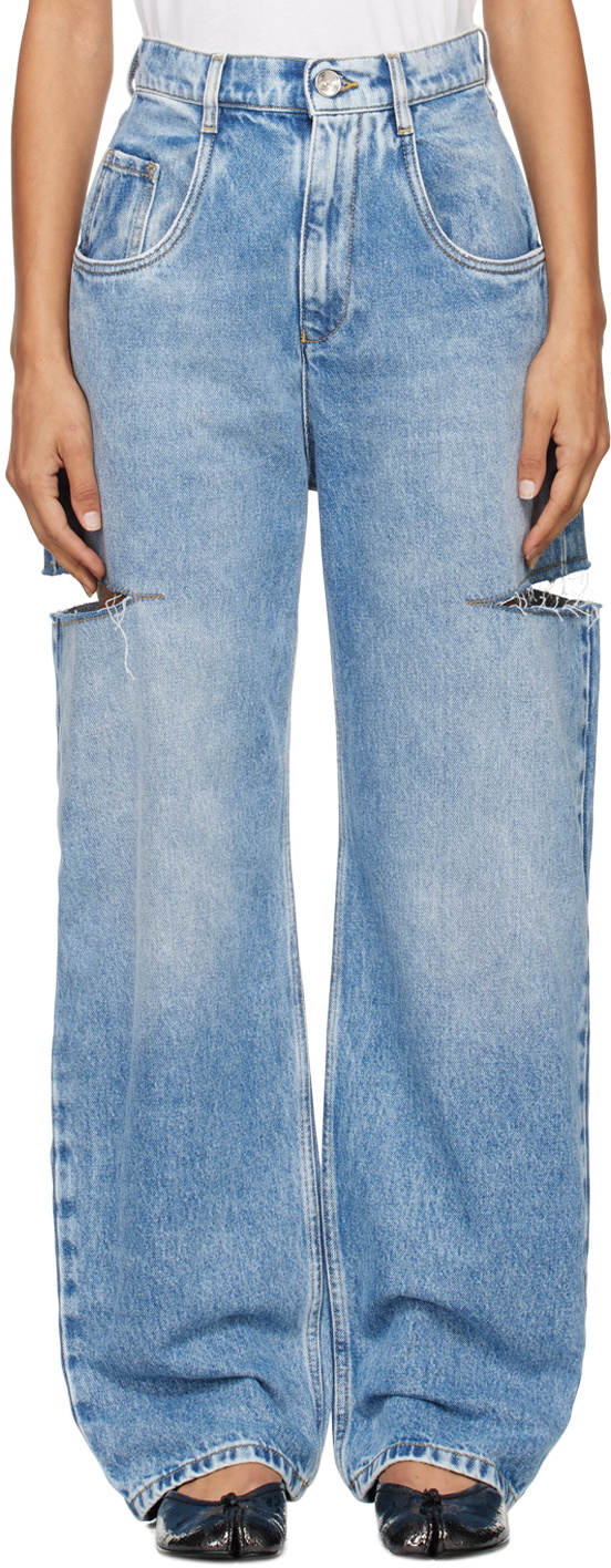 Jean Maison Margiela Avec Détails Slash - Taille 36, Coupe Wide-leg Pour Femme