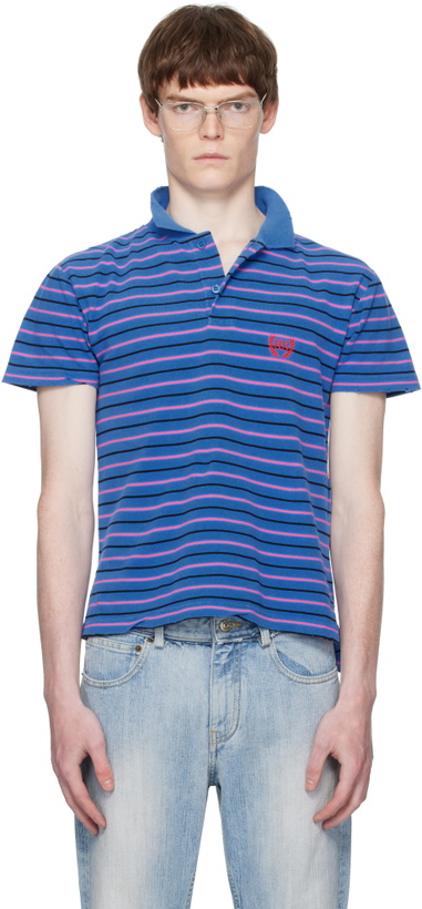 Photo: Balenciaga Blue Laurel Classic Fitted Polo