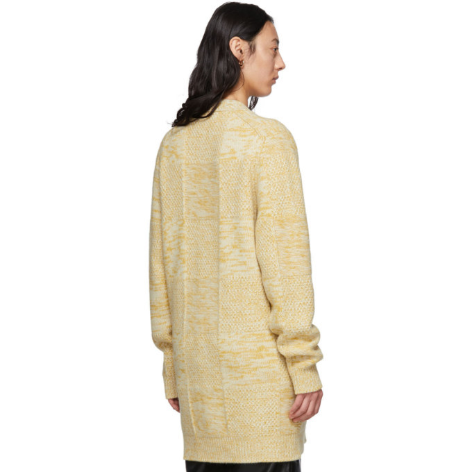 Jil Sander Yellow Jil Sanderand Check Motif Cardigan