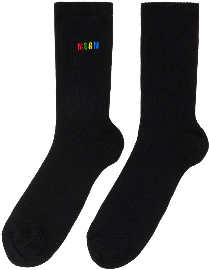 MSGM Black Logo Socks