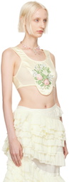Yuhan Wang Off-White Rose Embroidered Corset Top