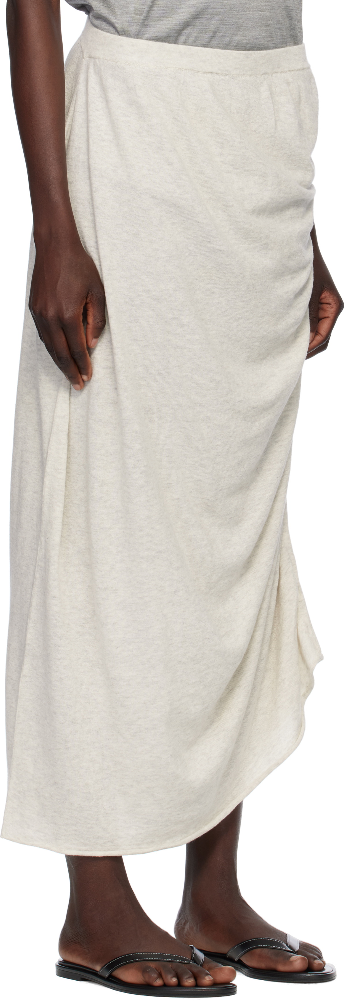 Lauren Manoogian Gray Drape Maxi Skirt