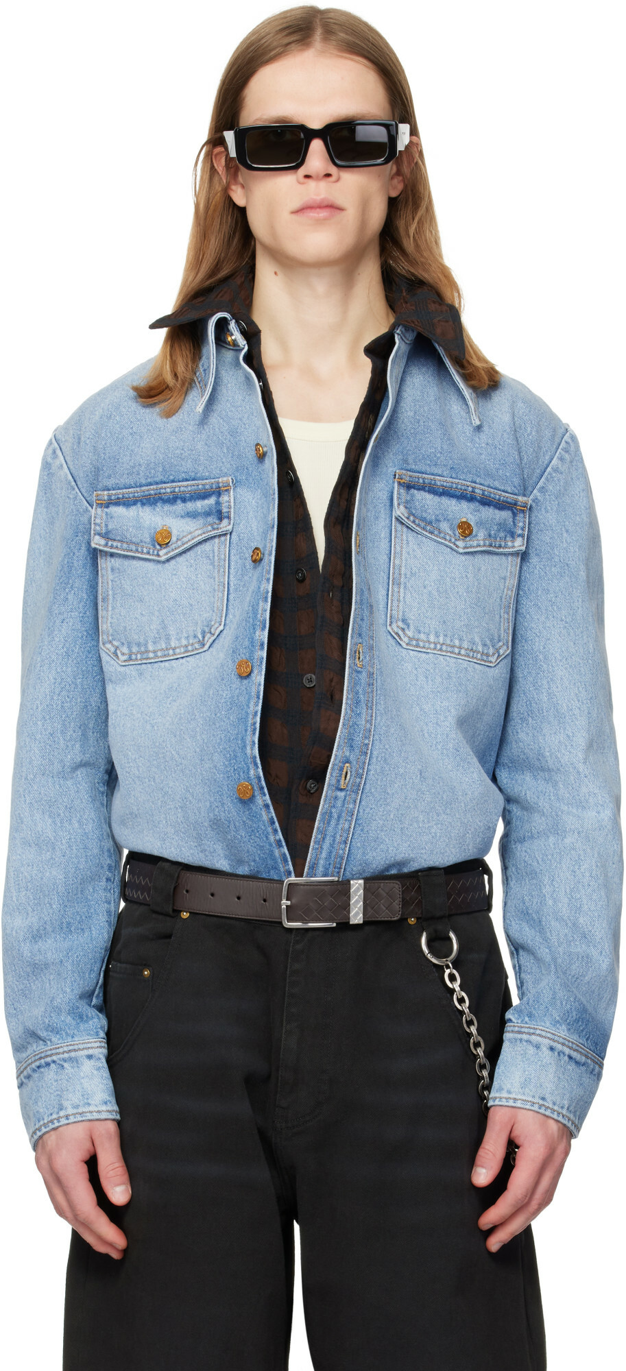WILLY CHAVARRIA Blue Chente Denim Overshirt