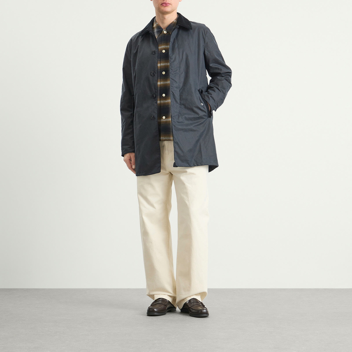 Barbour Men's x Baracuta Tyne Wax Coat in Navy Barbour