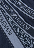 Emporio Armani Logo-jacquard Stretch-cotton Trunks set of Three Blue