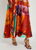 Roksanda Ameera Printed Satin Midi Skirt Multi Print