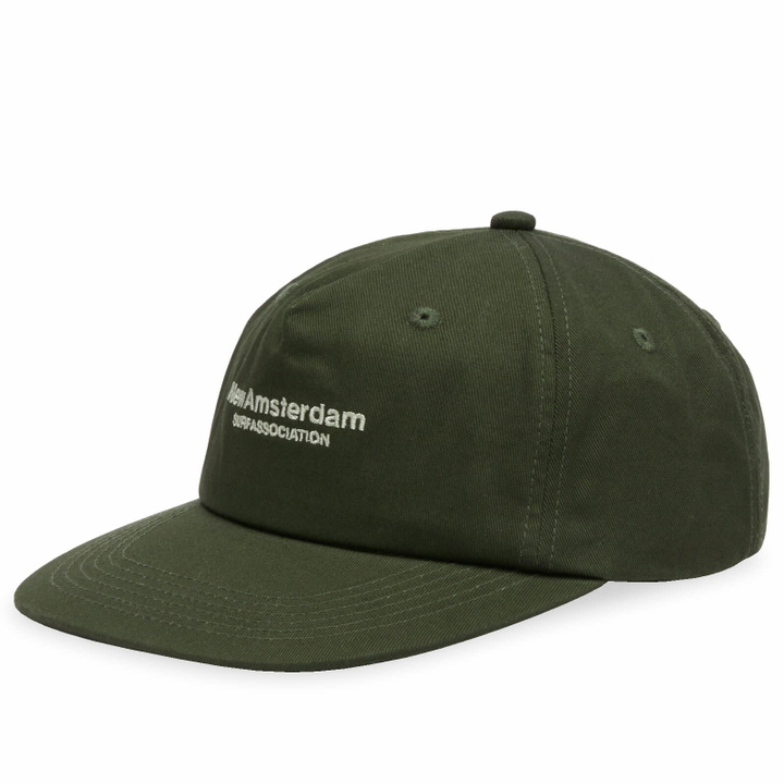 Photo: New Amsterdam Surf Association Men's New Amsterdam Name Cap in Kombu Green 