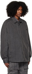 Juun.J Gray Embroidered Shirt