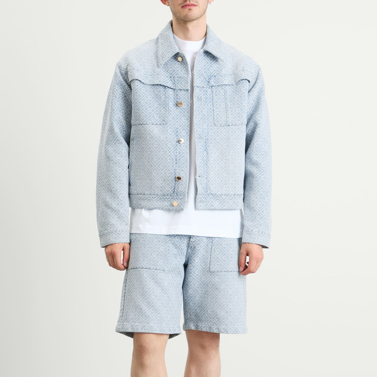 Casablanca Men's Monogram Denim Jacket in Indigo