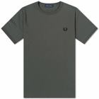 Fred Perry Men's Ringer T-Shirt in Field Green