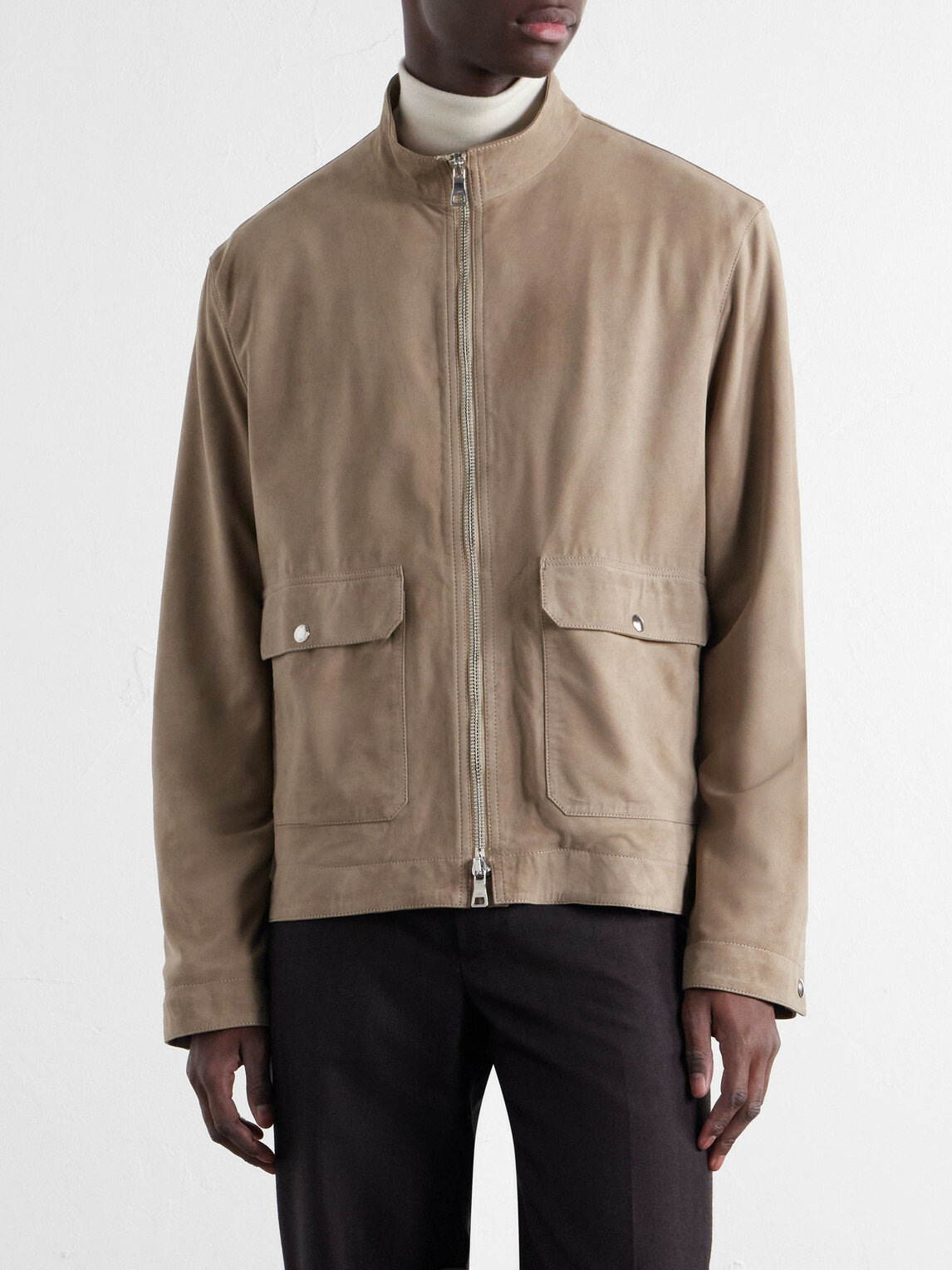 Mr P. - Harrington Suede Jacket - Brown