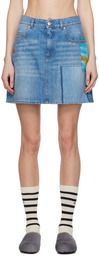 Marni Blue Paneled Denim Miniskirt