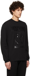 Moschino Black Double Question Mark Long Sleeve T-Shirt