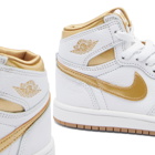 Air Jordan 1 Retro High OG PS Sneakers in White/Gold/Brown