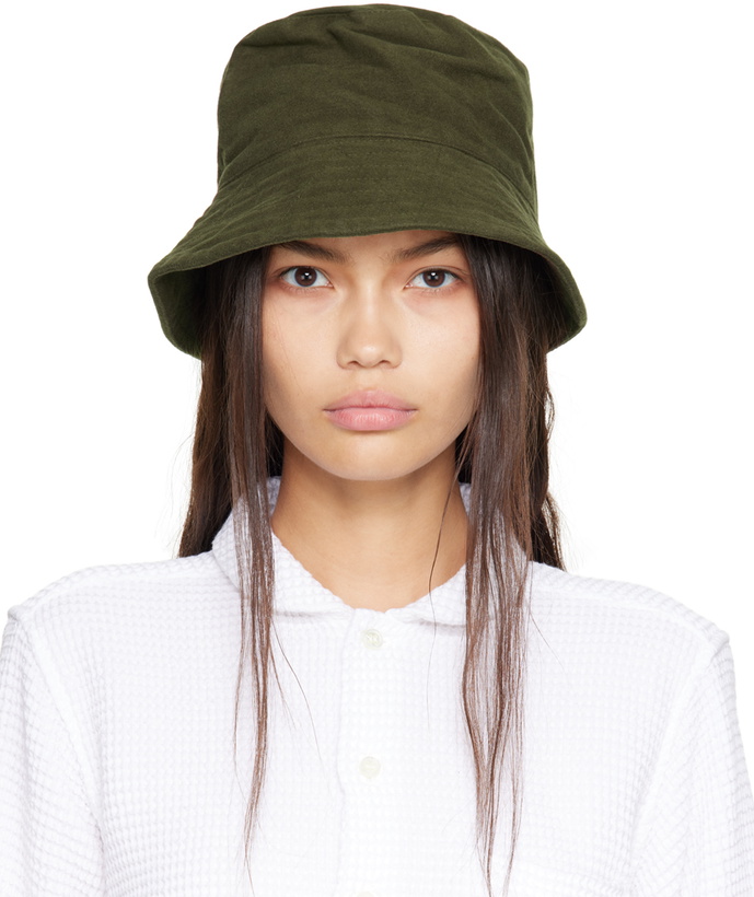 Photo: Engineered Garments Khaki Asymmetrical Bucket Hat