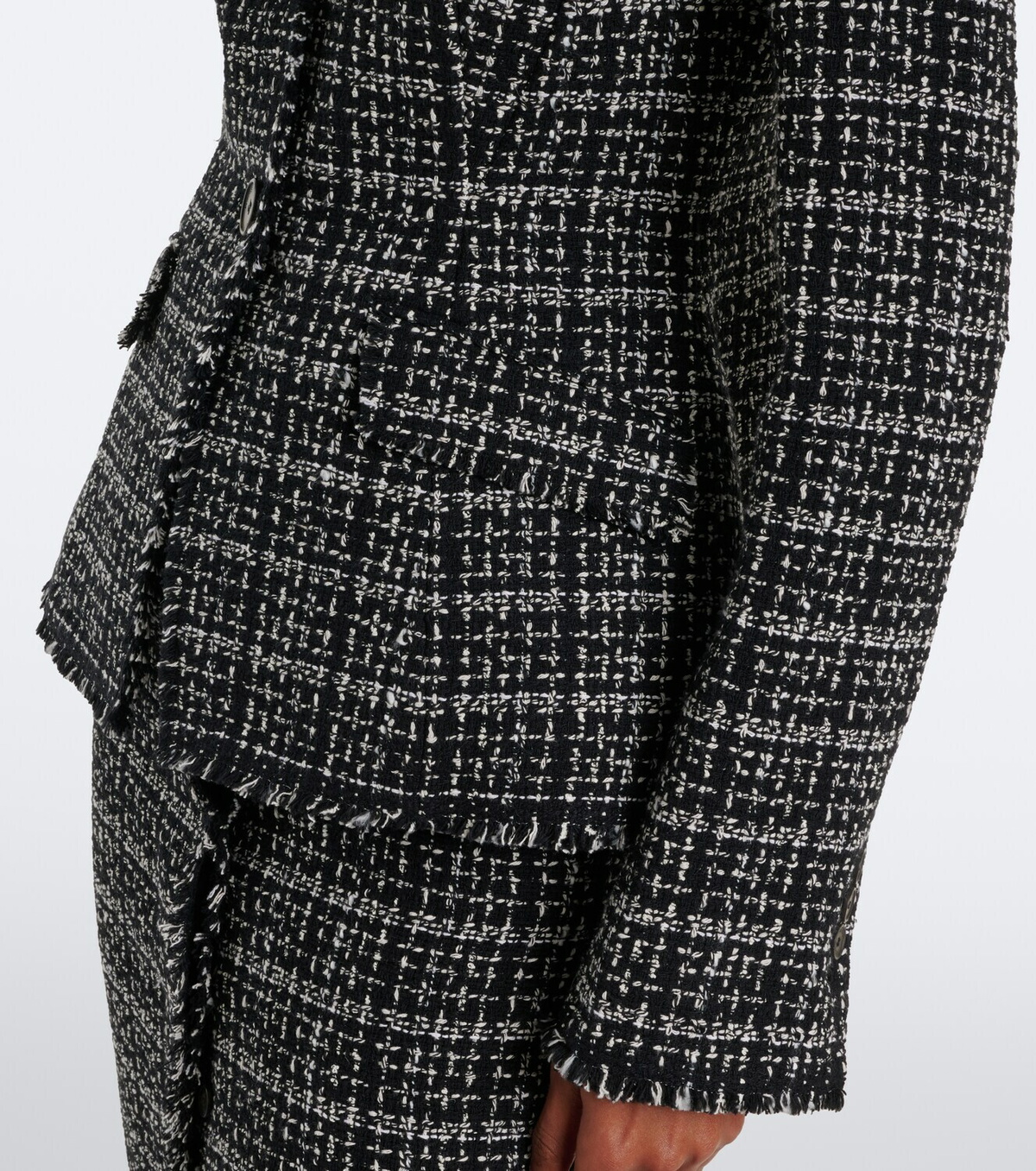 Erdem Checked cotton-blend tweed jacket