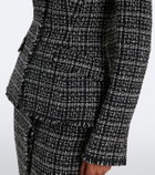Erdem Checked cotton-blend tweed jacket