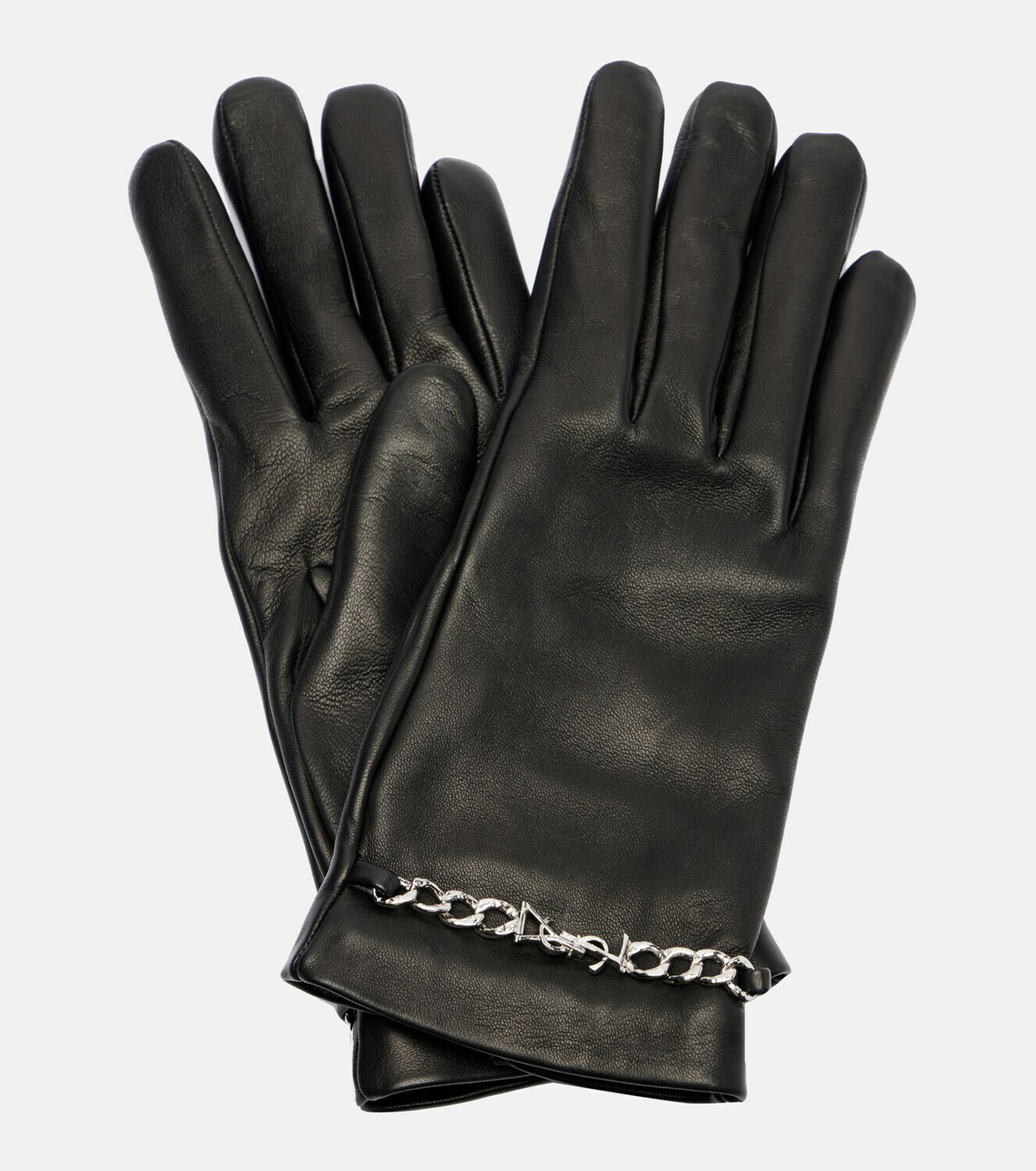 Saint Laurent Chain-detail leather gloves