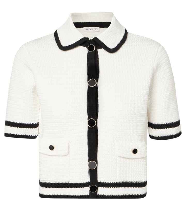Photo: Nina Ricci Cotton-blend tweed cardigan