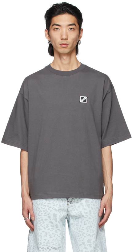 Photo: We11done Grey Mini Logo Patch T-Shirt