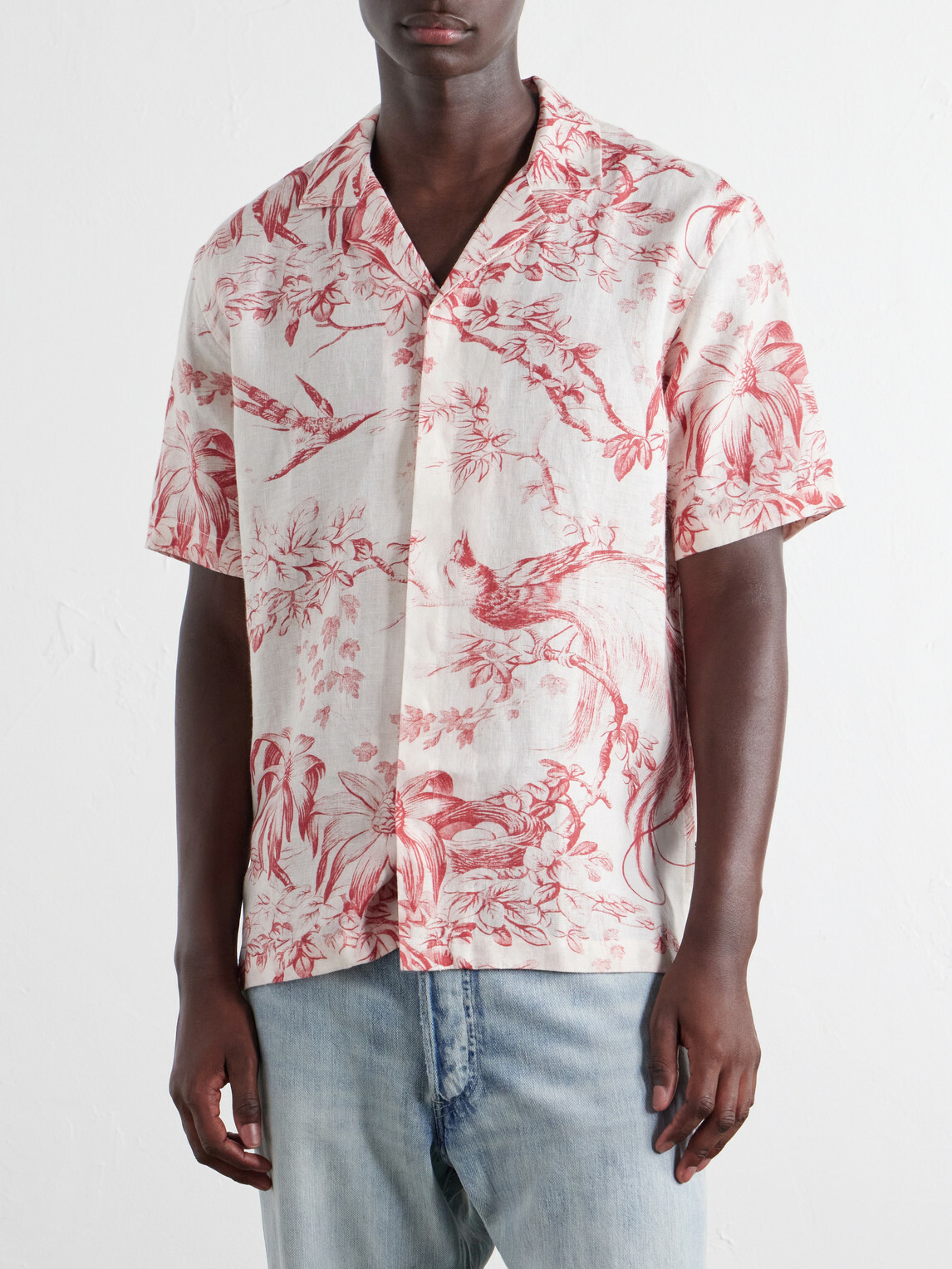 Orlebar Brown - Maitan Camp-Collar Printed Linen Shirt - Red