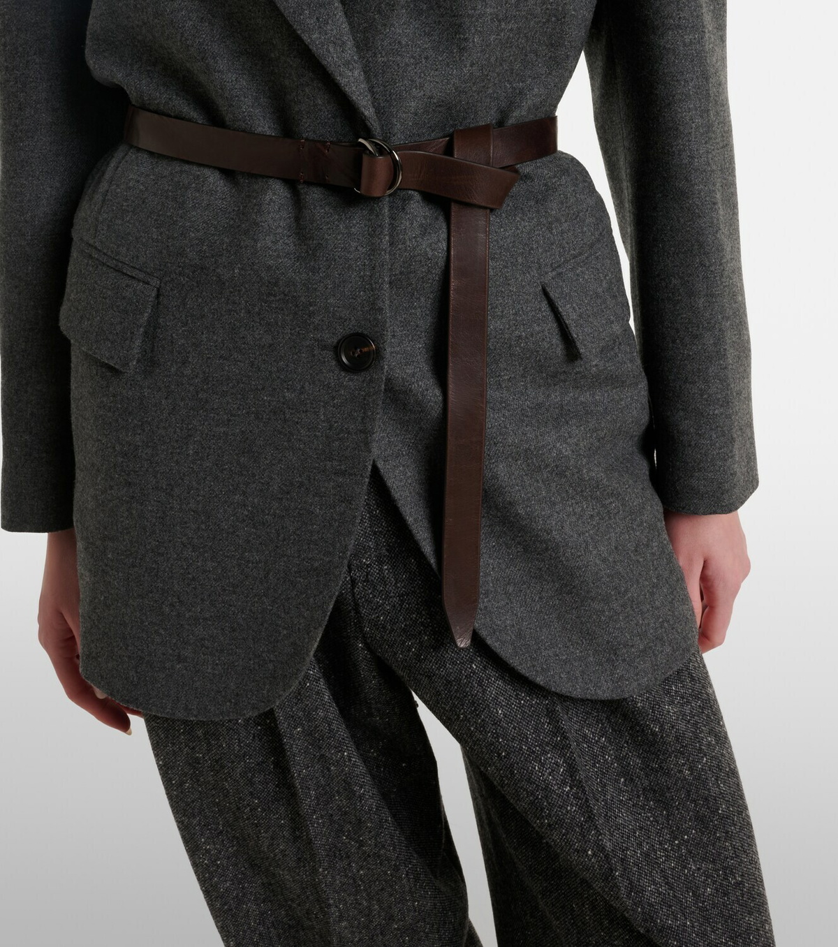 Brunello Cucinelli Belted wool and cashmere blazer