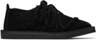 Y's Black Nubuck Leather Random Rope Loafers